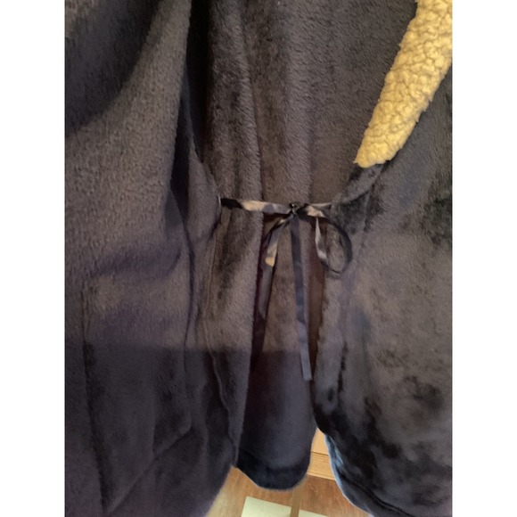 U.S. Polo Assn. Plush Robe Sherpa Collar Belted Pockets Loungewear L/G - Picture 6 of 10
